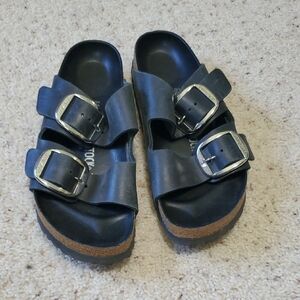 Black Birkenstock Sandals with Buckles